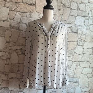 Old Navy Black and White Polka Dot Blouse